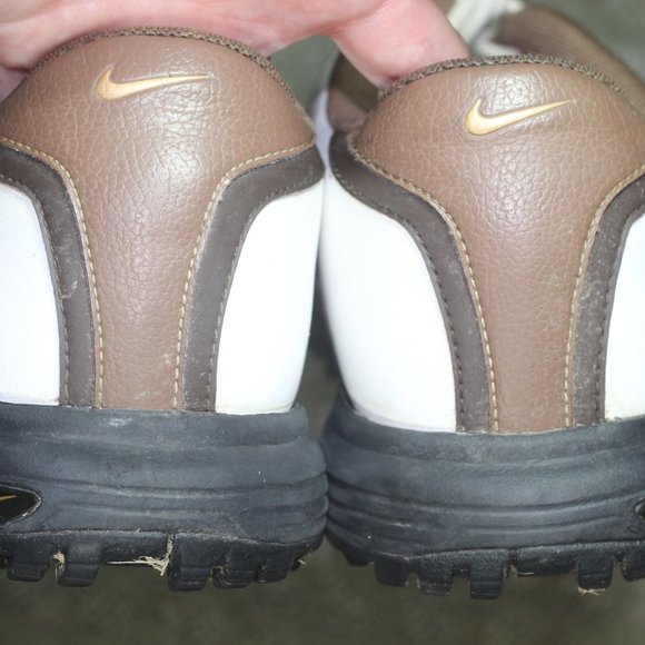 Nike Power Channel Size 9 White and Brown Golf Cleats - Picture 4 of 6